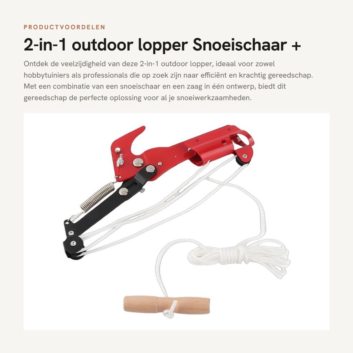 Dailygoods- Takkenschaar 2-in-1 - Snoeischaar/Zaag - Hoogwaardig Zaagblad - Intrekbare Paal - Lichtgewicht - Efficiënte Tuinsnoei