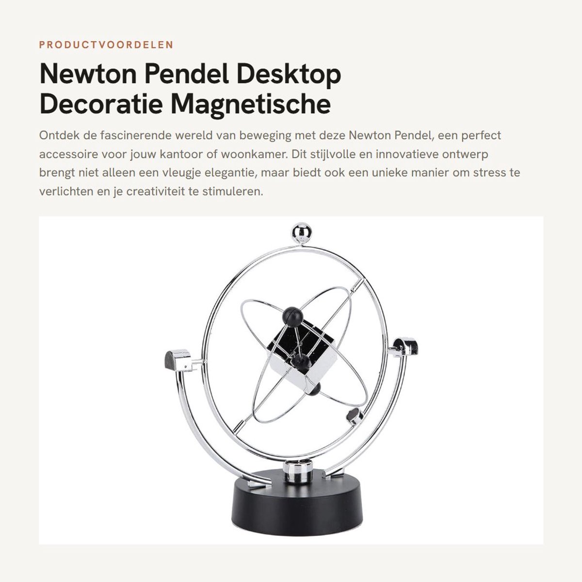 Dailygoods- Newton Pendel Magnetische Schommel - Perpetuele Bewegingsmachine - Desktop Dec