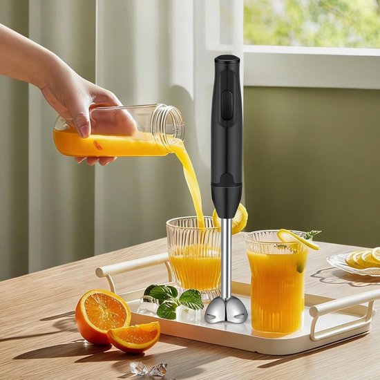 Hand Blender - Mixer Staaf - Eten Bereiden - 400 Watt Motor - 38 cm - Zilver — afbeelding 2