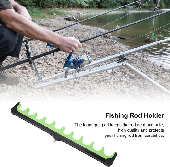 Dailygoods- Feeder Pod Houder 10 Gaten - Hengelhouder - Accessoires - Kunststof/EVA - Lichtgewicht - Schuimrubberen Handgreep - Hengelstandaard van Dailygoods — afbeelding 5
