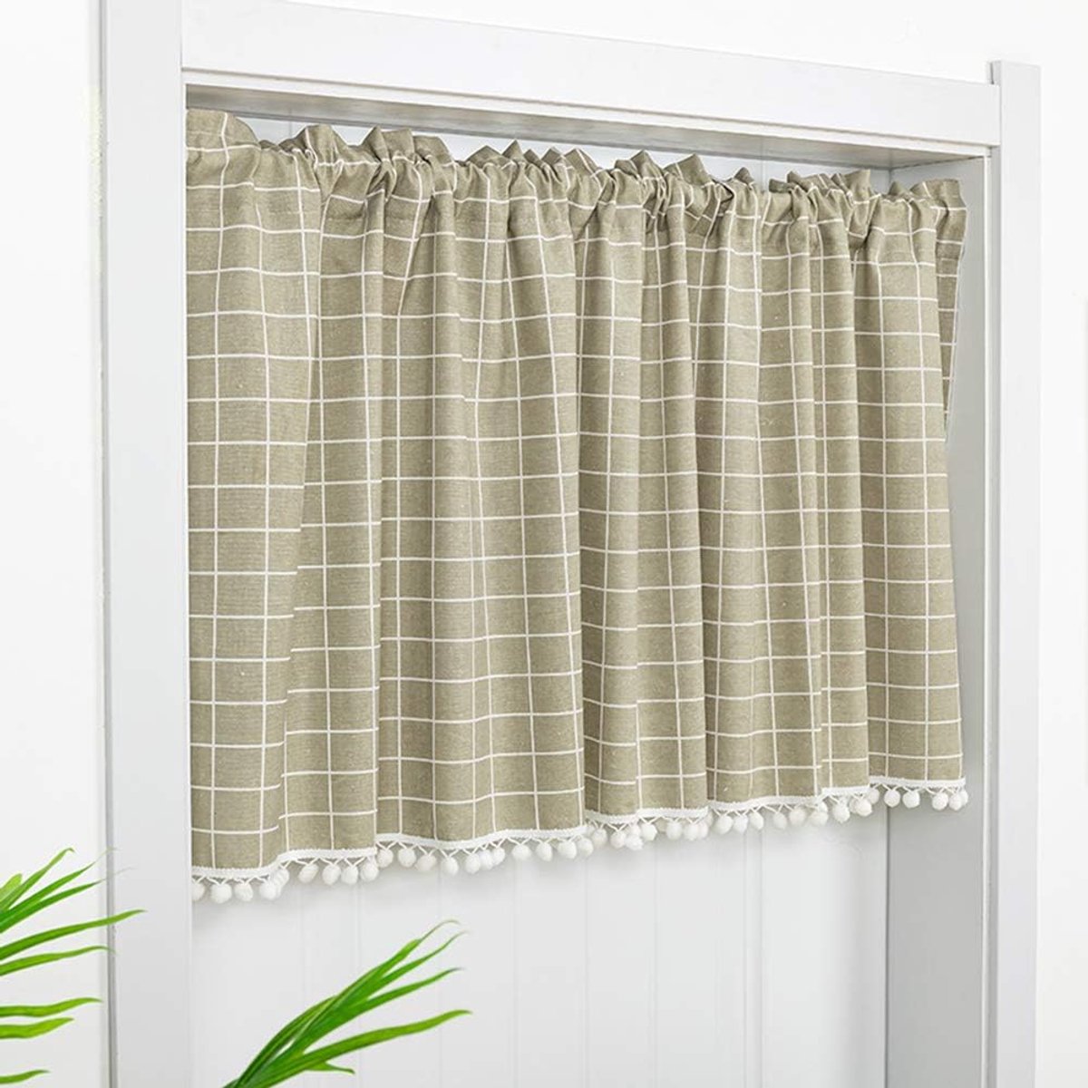 Half Gordijn - Keukengordijn Decoratie - Privacy Creëren - Natuurlijk Licht - W140*H40Cm -