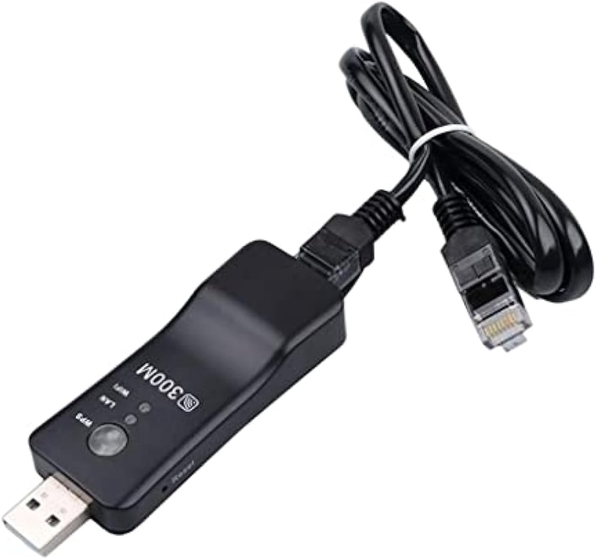 Netwerk Adapter - Wifi Adapter - Smart TV Instellen - Draadloze Wifi naar LAN - 33 cm Kabel - Zwart