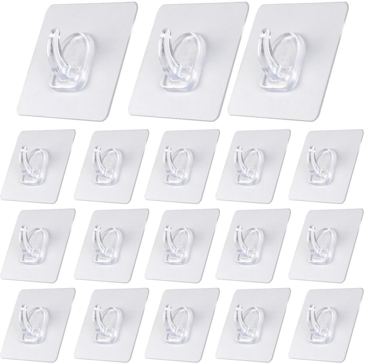 Dailygoods- Haakjes 30-delige set - Zelfklevend - Transparant - Waterdicht - Geschikt voor badkamer/kitchen - Houdt tot 5 kg - Wandhaakjes