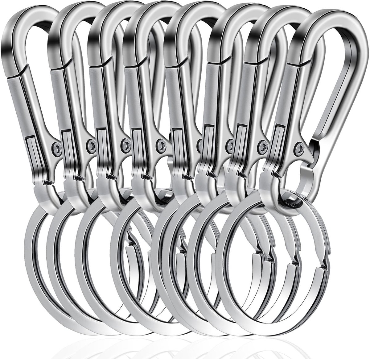 Dailygoods - Amaxiu 8 Stuks Zware Zinklegering Sleutelhanger - Metalen Karabijnhaak Autosleutelhouder Met Lente Snelsluiting Clips Voor Mannen