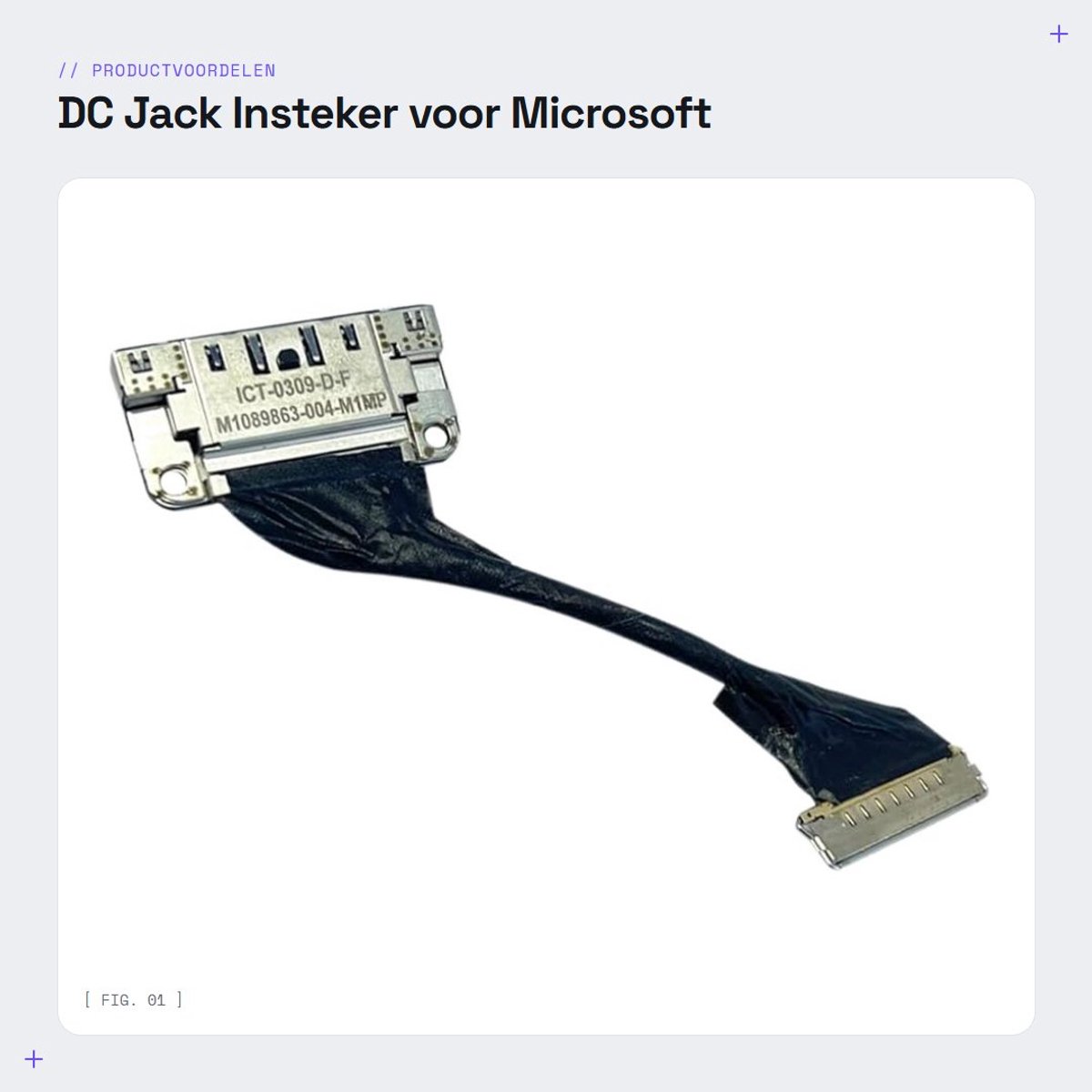 Dailygoods - DC Jack Insteker voor Microsoft Surface Laptop