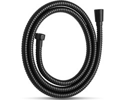 Dailygoods - OFFO Doucheslang 2,0 m,Met verdraaibeveiliging,Roestvrijstalen doucheslang,Hogedrukvervanger,Voor sanitair,Matzwart