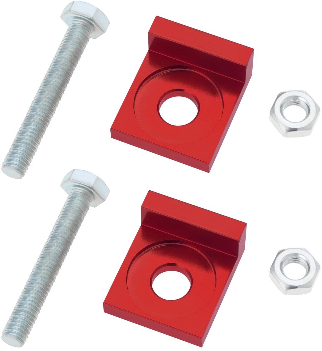 Dailygoods- Ketting Spanner 12mm Gatmaat - Motorfiets Spanner - CNC Spanner - 2 Stuks - Rood - Duurzaam Metaal - Kettingversteller