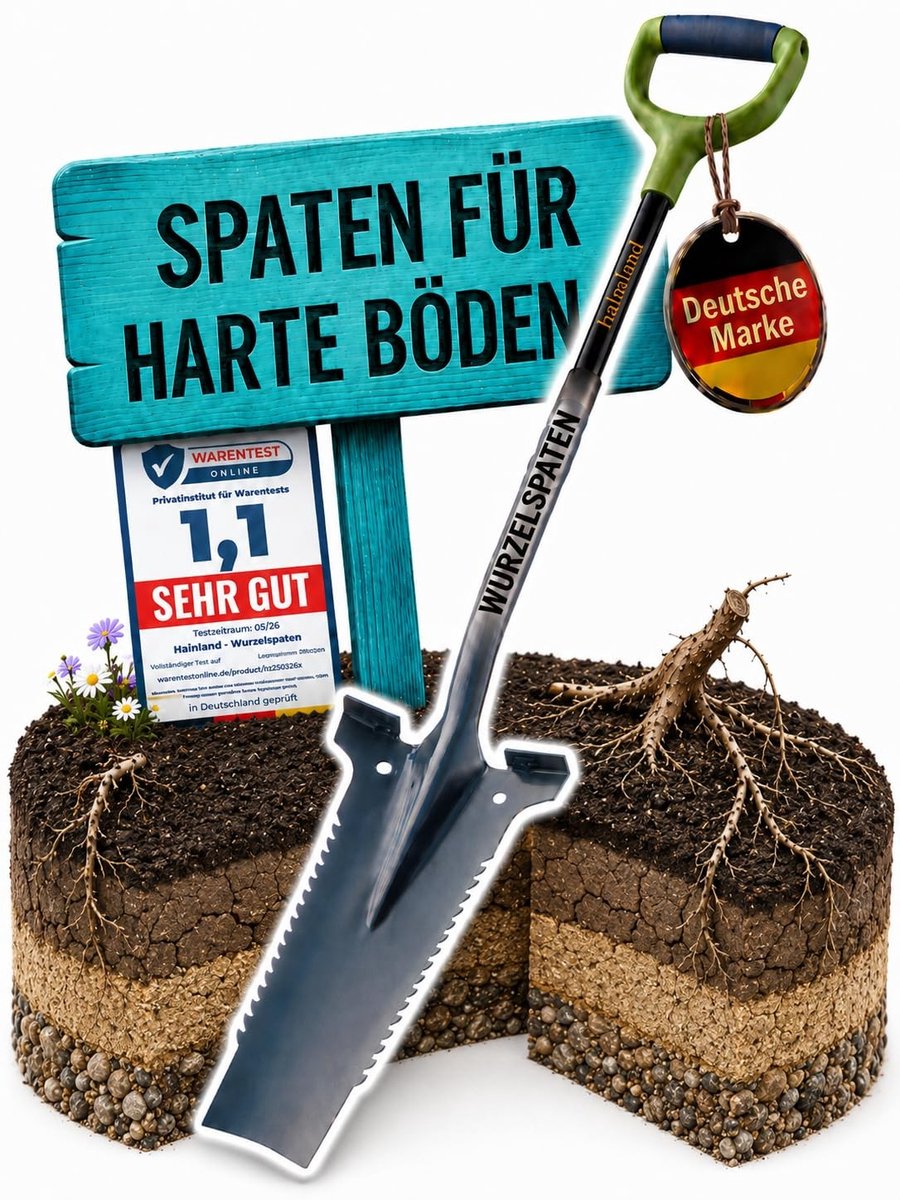 Dailygoods- Wortelspade Professioneel - Robuuste Schop - Koolstofstaal - Ergonomische Handgreep - Lichtgewicht - Maximale Efficiëntie - Tuinschep