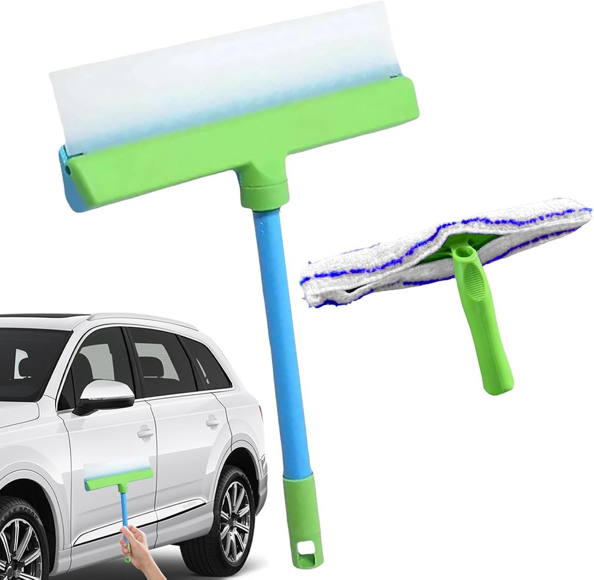 Douchetrekker - Raamwisser - Snel Schoonmaken - Recyclebaar Siliconen - 30 cm - Blauw