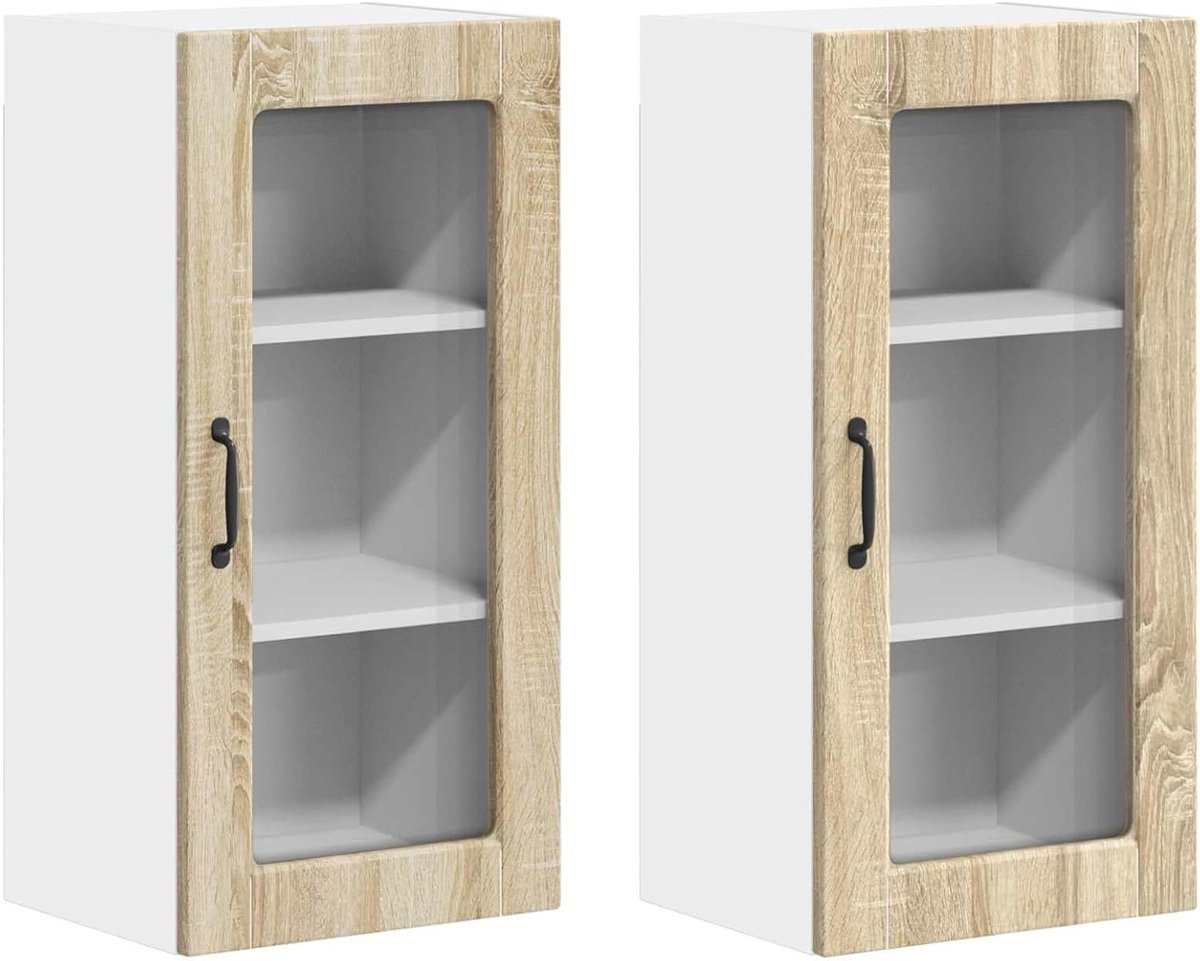 Gecheer Keukenkast Sonoma-eiken 40 x 31 x 80 cm houtmateriaal, hangkast keuken opbergkast vrije combinatie binnen modulaire keukensystemen 884989