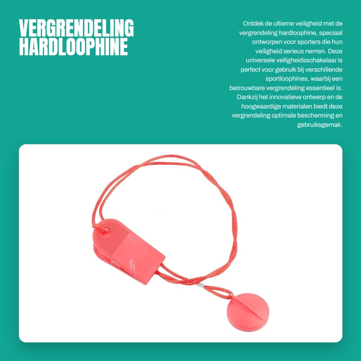 Dailygoods- Veiligheidsschakelaar Universeel - Vergrendeling Hardloophine - Beveiligingssleutel - Magnetisch - Groot Formaat - Geschikt voor Diameter >32 mm - Hardloopveiligheidssleutel