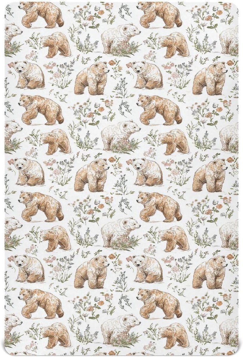 Wieg Hoeslaken - Babylaken Speeltuinlaken - Comfortabel Slapen - Zacht Ademend Materiaal - 132 x 71 cm - Veelkleurig
