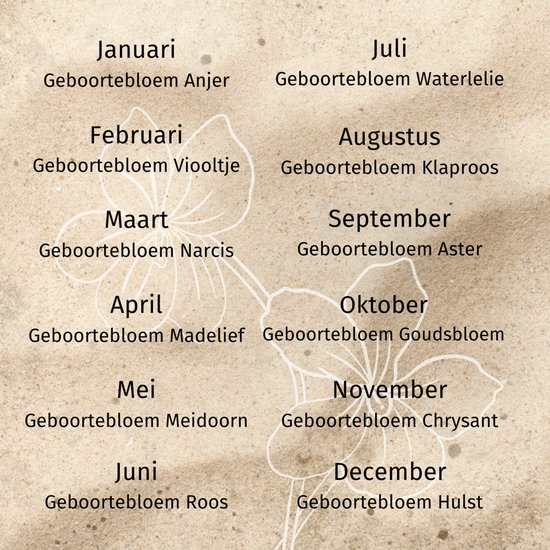 Bewaarkistje - geboortebloem met naam - gepersonaliseerd - cadeau met naam - klepdeksel - uniek cadeau — afbeelding 3