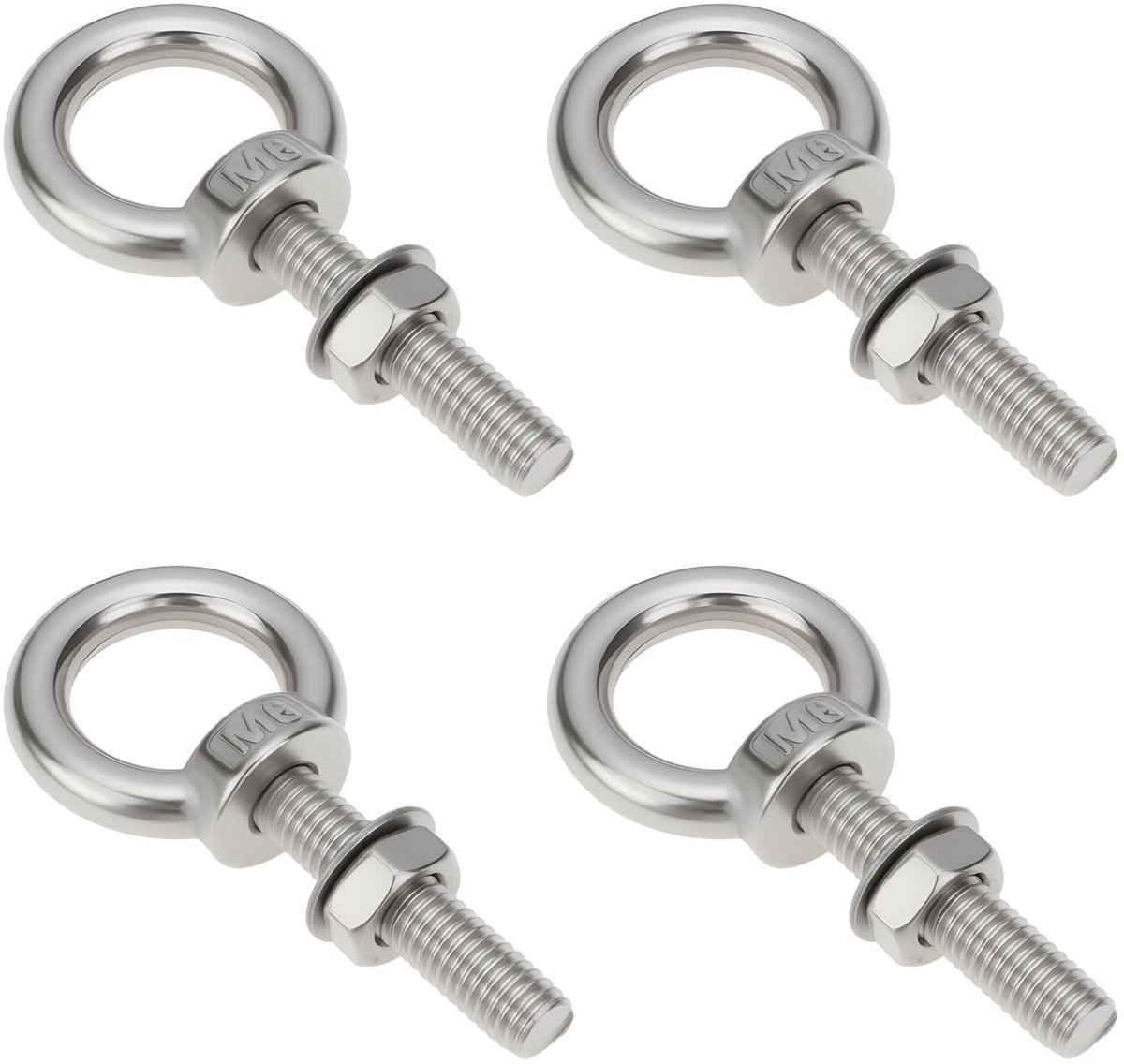 Dailygoods - Roestvrijstalen Oogbouten en Ringen Set voor Aanhangwagens