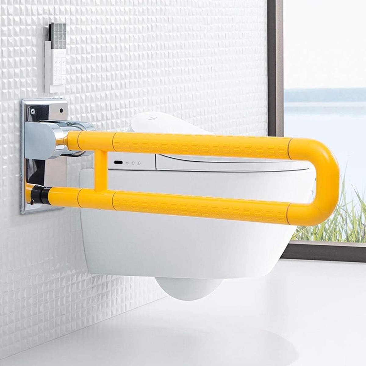Badkamer handgreep - Steun handgreep - Veiligheid thuis - Inklapbaar ontwerp - 60 cm - Wit