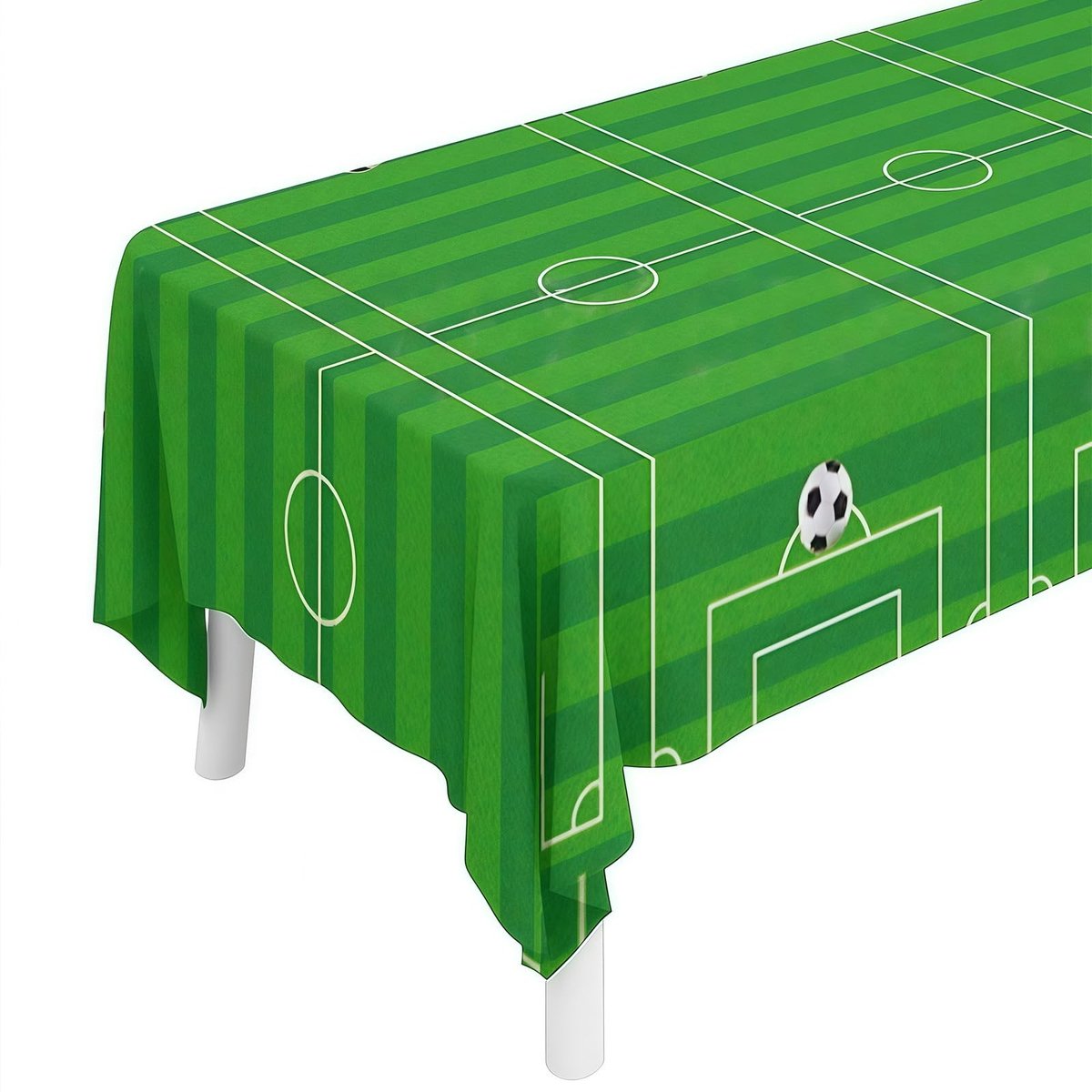 Dailygoods- Tafelkleed Voetbal - Afwasbaar - Scheurvast - Kunststof - Sportevenementen - Verjaardag - 160 cm - Voetbaltafelkleed