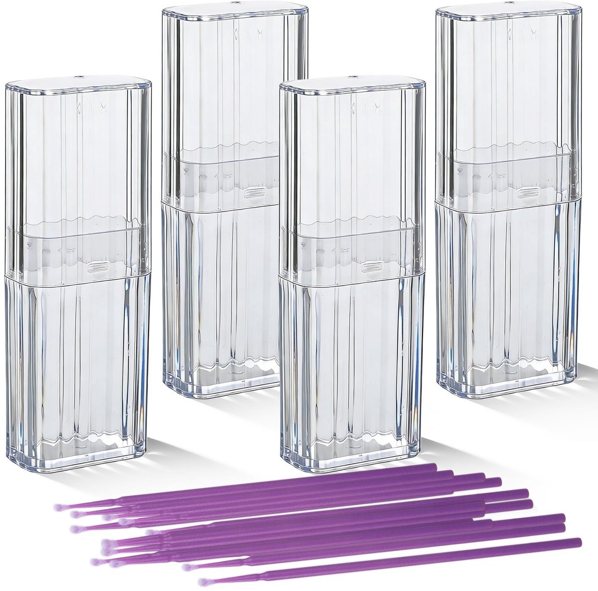 Dailygoods - 4 stuks wattenstaafjeshouders voor reizen, draagbare kleine wattenstaafjesdispenser, heldere mini-opbergbox met wattenstaafjes-organizer met stofdicht deksel voor katoenen doekjes, tandenstokers