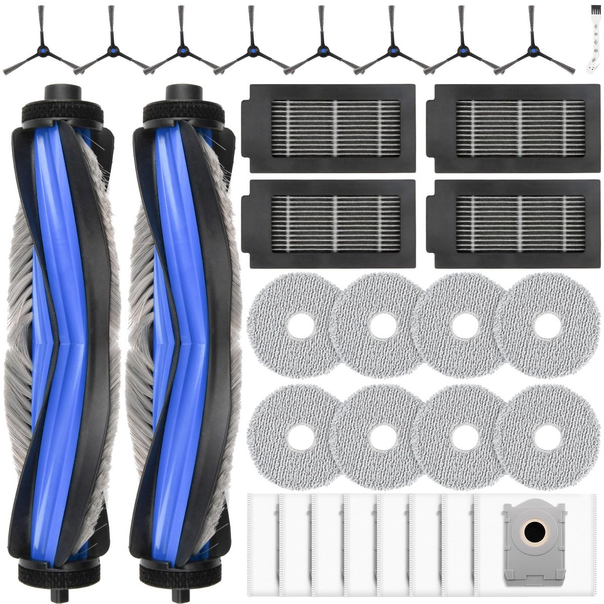 Dailygoods- Accessoires 31-delige set - Hoofdborstel - Stofzakken - Dweilpads - Filters - Zijborstels - Perfecte compatibiliteit met Ecovacs Deebot T50 PRO Omni - Robotstofzuiger Onderdelen