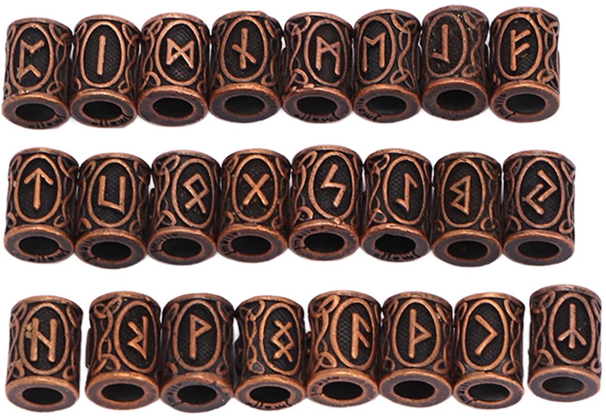 Dailygoods- Haar Kralen Antiek Koper - 24 Stuks - Dreadlocks Ringen - Metalen Vlechten - DIY Sieraden - Groot Gat Ontwerp - Haarsieraden