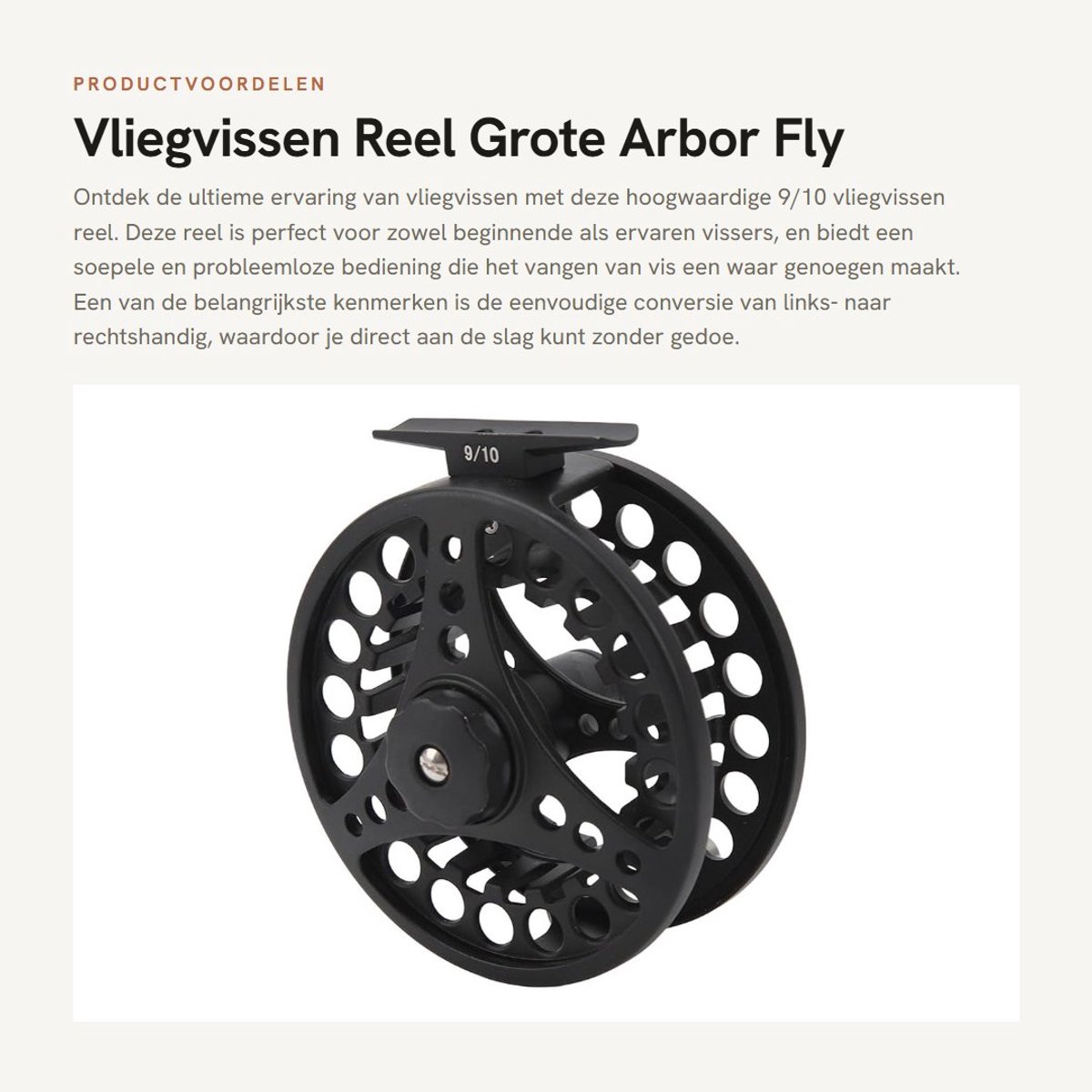 Dailygoods- Vliegvissen Reel Grote Arbor - Links/Rechterhand Conversie - Supersoepele Bediening - Duurzaam/Lichtgewicht - Nauwkeurigheid Gieten - 3 Lagers - Vismolen