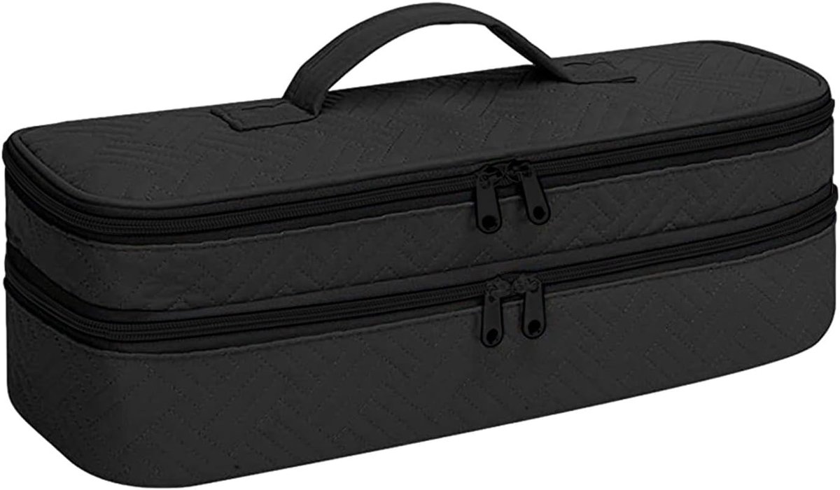 Reistas Föhn - Styling Organizer - Haarstyling Onderweg - Hittebestendige Dubbellaagse Tas - 395 x 13 x 124 cm - Zwart