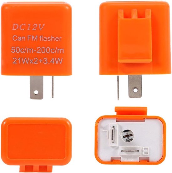 Motorfiets Knipperrelais - LED Relais - Richtingaanwijzers - Snelheid Instelbaar - 2-pins - Oranje — afbeelding 4