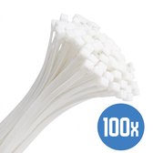 DULA Kabelbinders wit 100 x 2,5 mm - Tyraps en tie wraps - 100 stuks