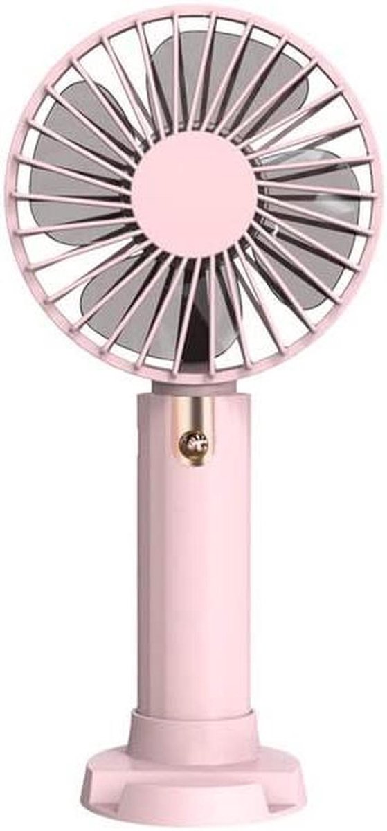 Mini Ventilator - Draagbare Koeler - Persoonlijke Koeling - Natuurlijke Wind Simulatie - 21.8 cm - Roze