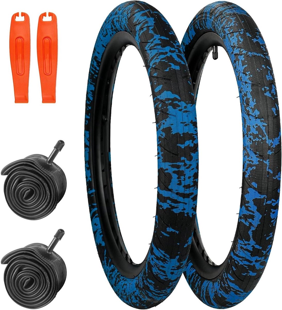 Fietsbanden Offroad - Mountainbike Banden - Terrein Rijden - Brede Tractie - 20 x 2.4 inch - Zwart en Blauw