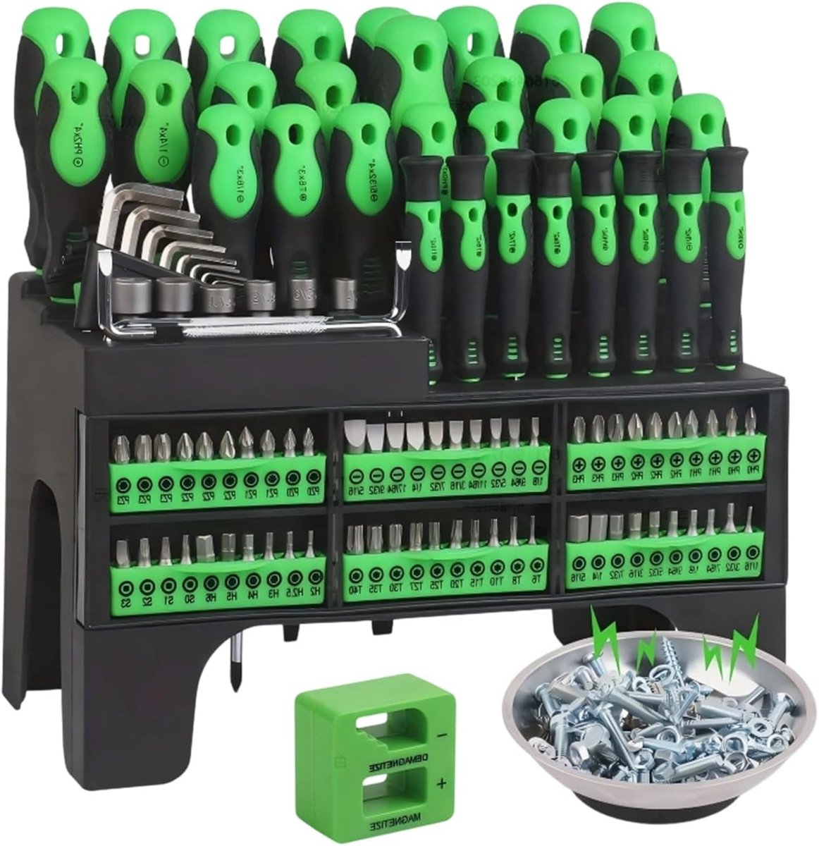 Schroevendraaierset - Reparatieset Precisie - Huishoudelijk Onderhoud - Magnetische Punt - 118 Delen - Groen