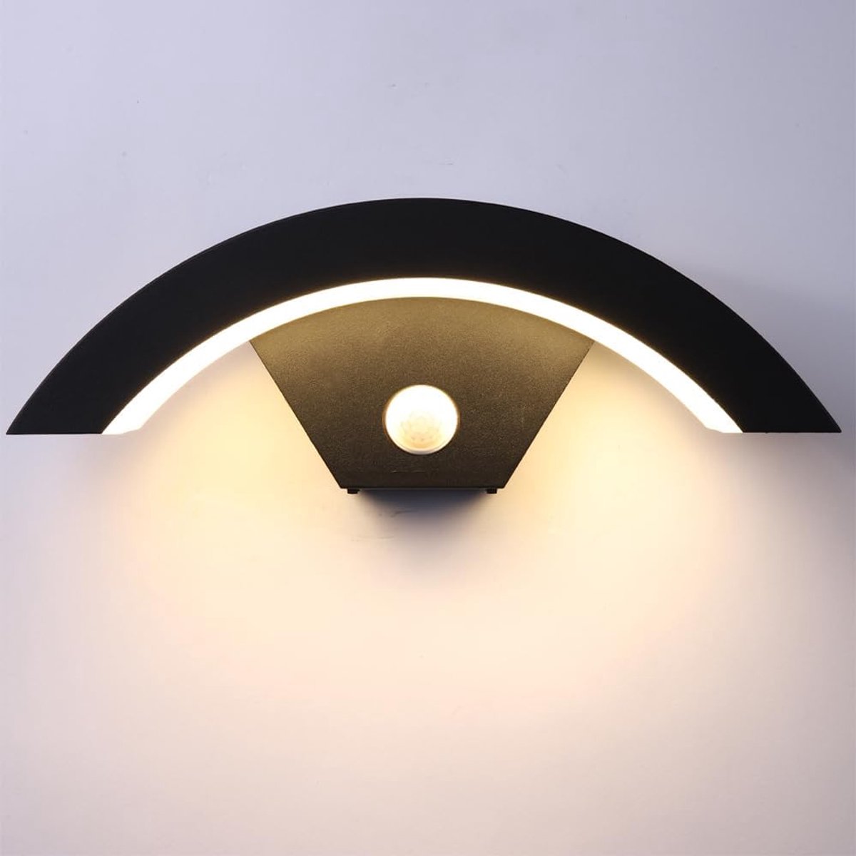 Wandlamp met Sensor - Buitenlamp LED - Veilige Entree - IP65 Waterdicht - 29x10x9 cm - Zwart