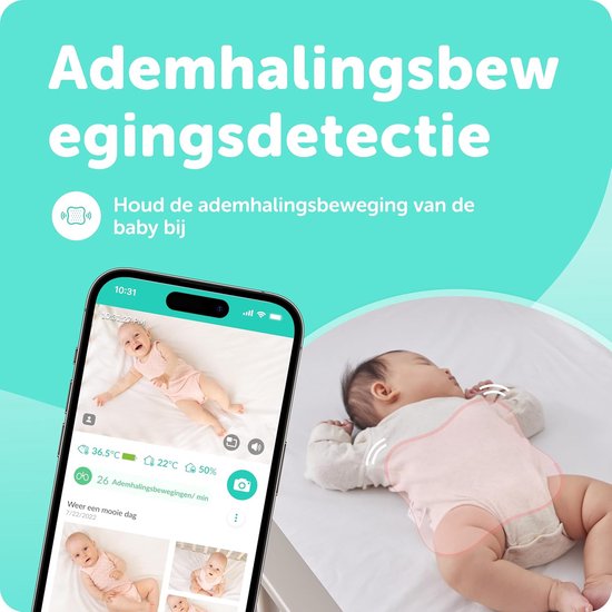 Slaap Sensor Pad - Baby Bewegingsmelder - Baby Monitoring - Contactloze Detectie - 36.5 centimeter - Wit — afbeelding 4