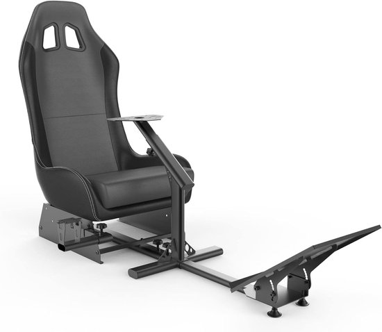 Gaming Stuurstandaard - Race Cockpit - Sim Racing - Volledig Verstelbaar - 65 x 71 x 81 cm - Zwart Grijs — afbeelding 3