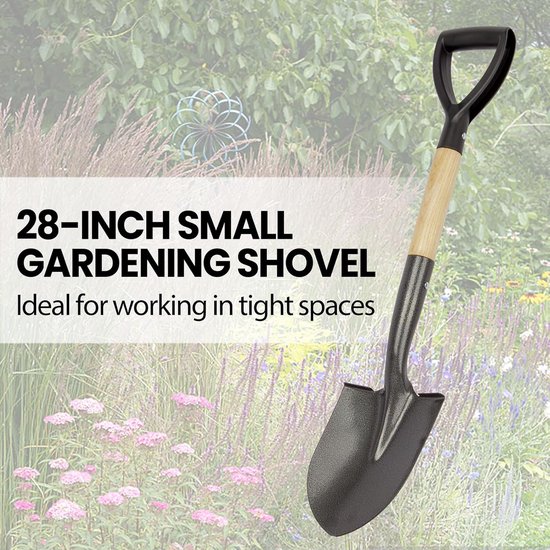 Kleine schop - Handgereedschap - Tuinieren en strand - Ergonomisch D-handvat - 28 inch - Metaal — afbeelding 2