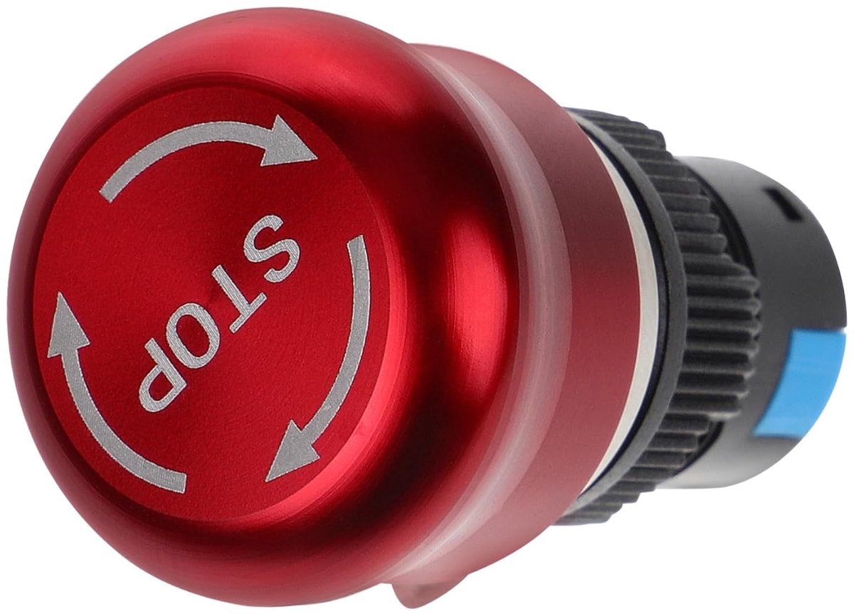 Noodstopknop Schakelaar - Industriële Controle - Veiligheid Uitschakelen - Snelle Onderbreking - 16 mm Gat - Rood