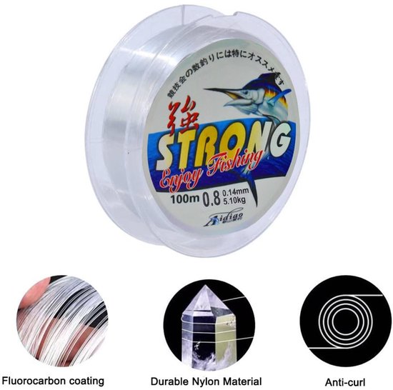 Solidchoice- Vislijn 100m - Transparant Nylon - 0,8 mm Diameter - 35 lbs Breuksterkte - Geschikt voor Zeevissen - Multifunctioneel Gebruik - Vissnoer van Solidchoice — afbeelding 4