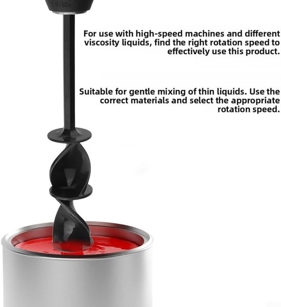 Mixer Opzetstuk - Verf Roerder - Harsen Mengen - Dubbel Spiraalontwerp - 165 mm - Rood — afbeelding 4