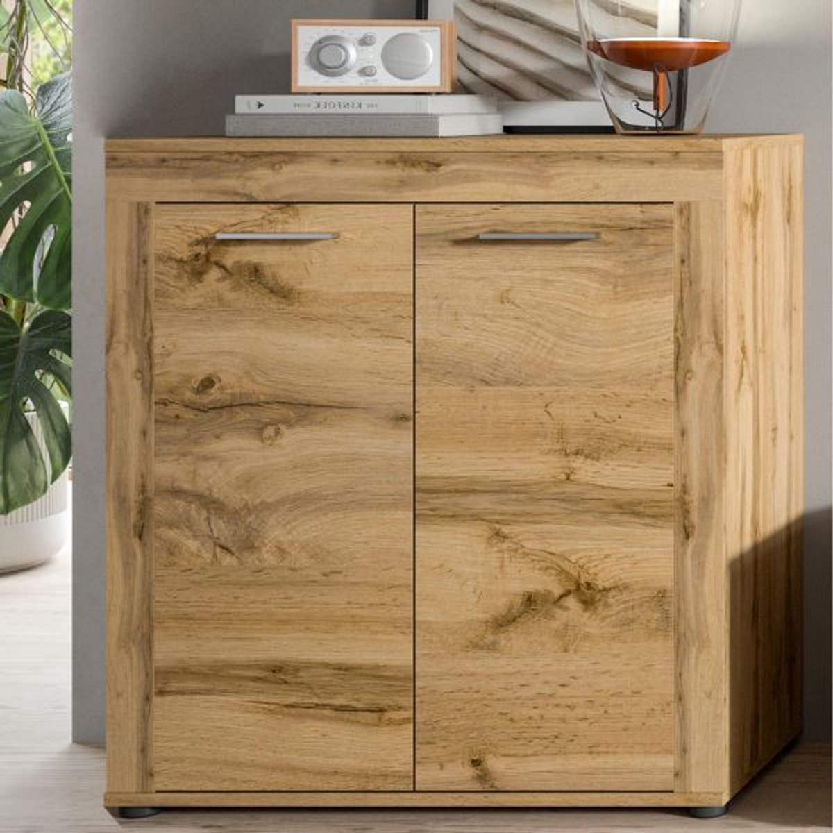 Dressoir Jam - 80x35x88cm - 2 Deuren - Wotan Eik