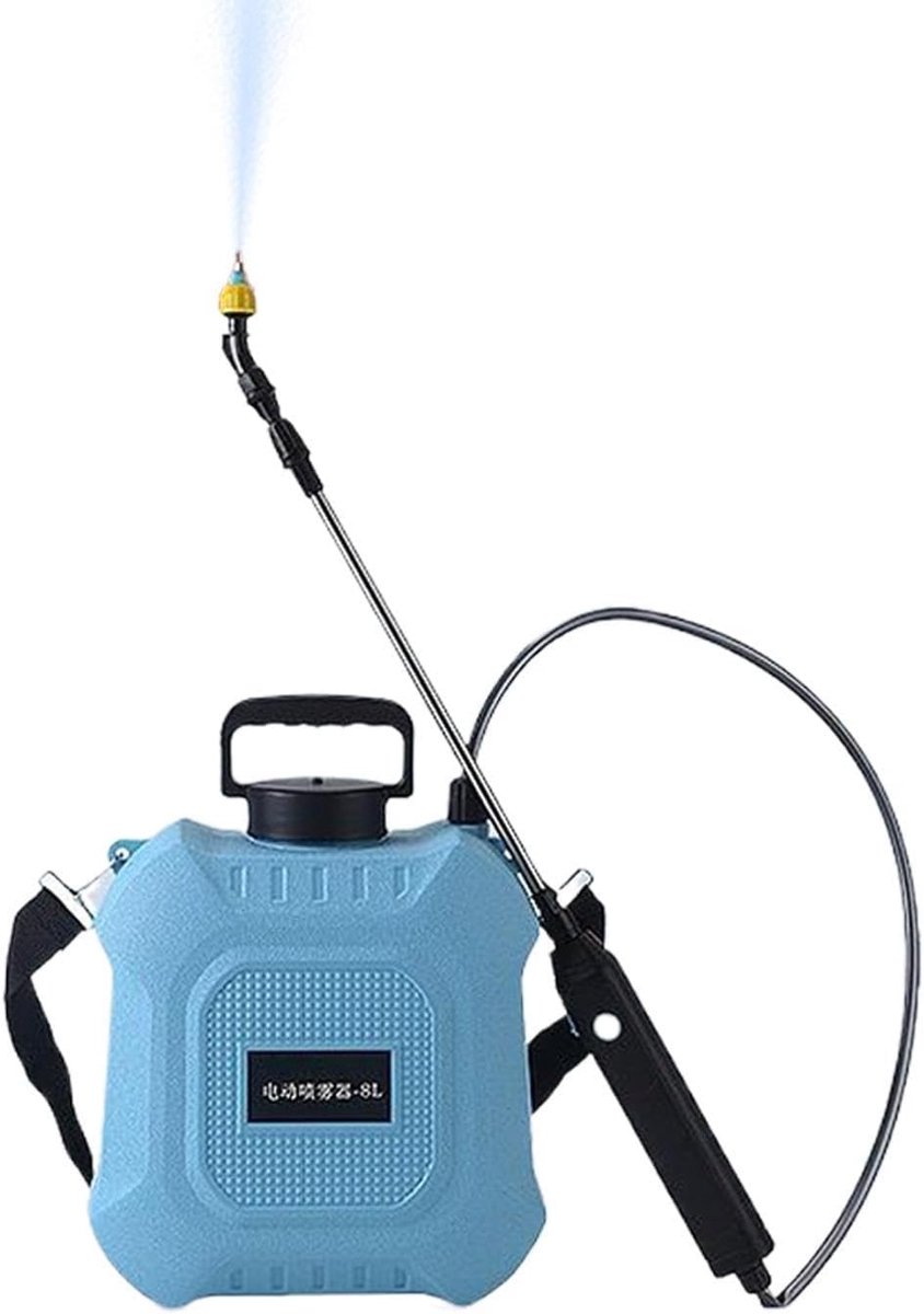 Elektrische Rugsproeier - Tuinsproeier Verstelbaar - Buiten Reinigen Bemesten - Type-C Oplading Duurzame Batterij - 8 Liter - Lichtblauw