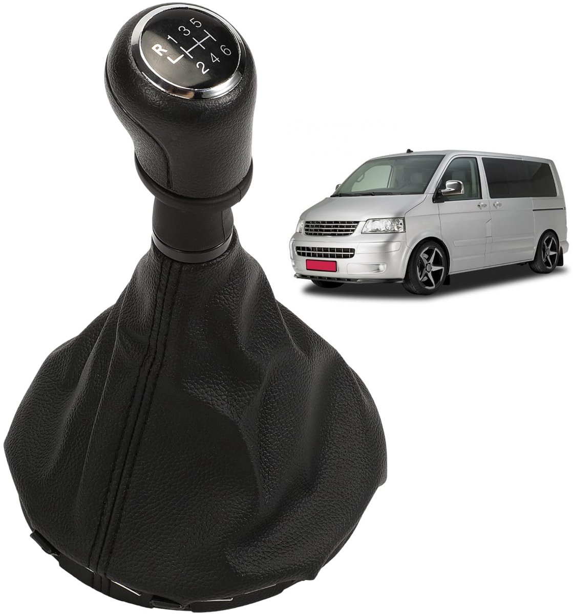 Dailygoods- Versnellingspook Set - Robuuste Versnellingspook - Schakelmanchet - Frame - Plug & Play Vervanging - Geschikt voor VW T5 - Schakelknop