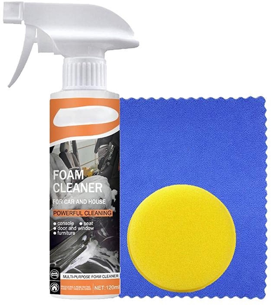 Dailygoods- Binnenschuimreiniger Multifunctioneel - Auto Interieur Reiniger - Stof/Leer/PVC - Geur Neutraliserend - Waterbasis Schuim - Anti-bescherming - Autoreiniger