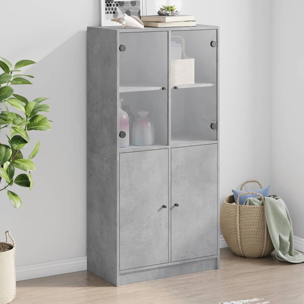 Moderne Boekenkast - Opbergkast Deuren - Boeken Opbergen - Stofwerende Deuren - 68 x 37 x