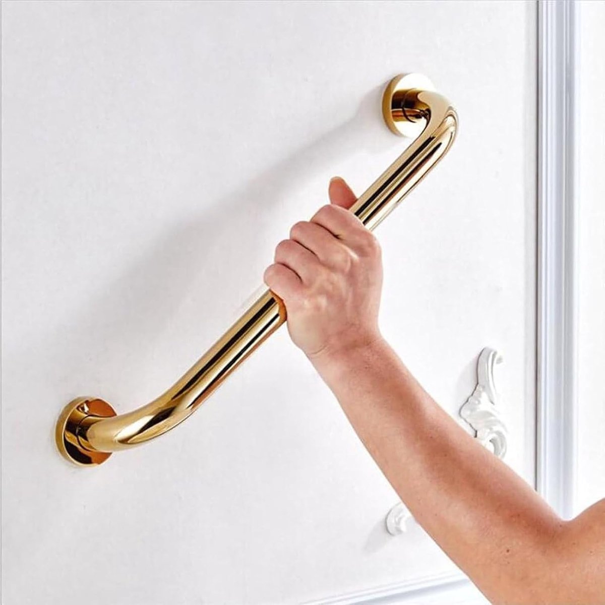 Douche handgreep - Badkamer veiligheid - Extra stabiliteit - Verborgen schroeven - Tot 100 cm - Goud