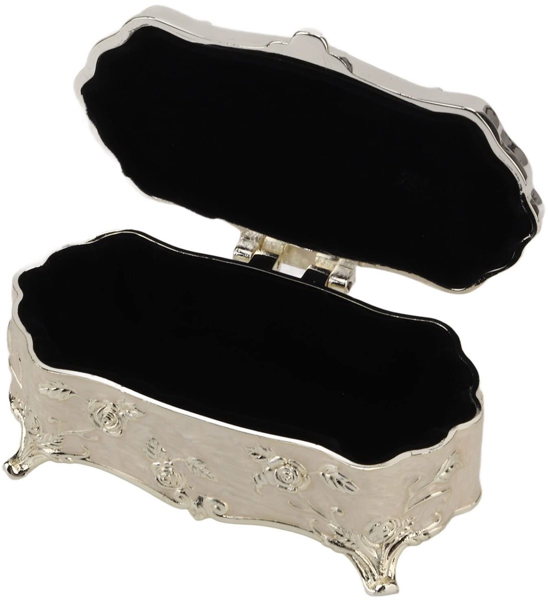 Dailygoods- Sieraden Doos Vintage - Zinklegering - Juwelenopslag - Geschenkdoos - Decoratieve Doos - 10 x 6 x 3,8 cm - Hoogwaardige Materiaal - Juwelendoos