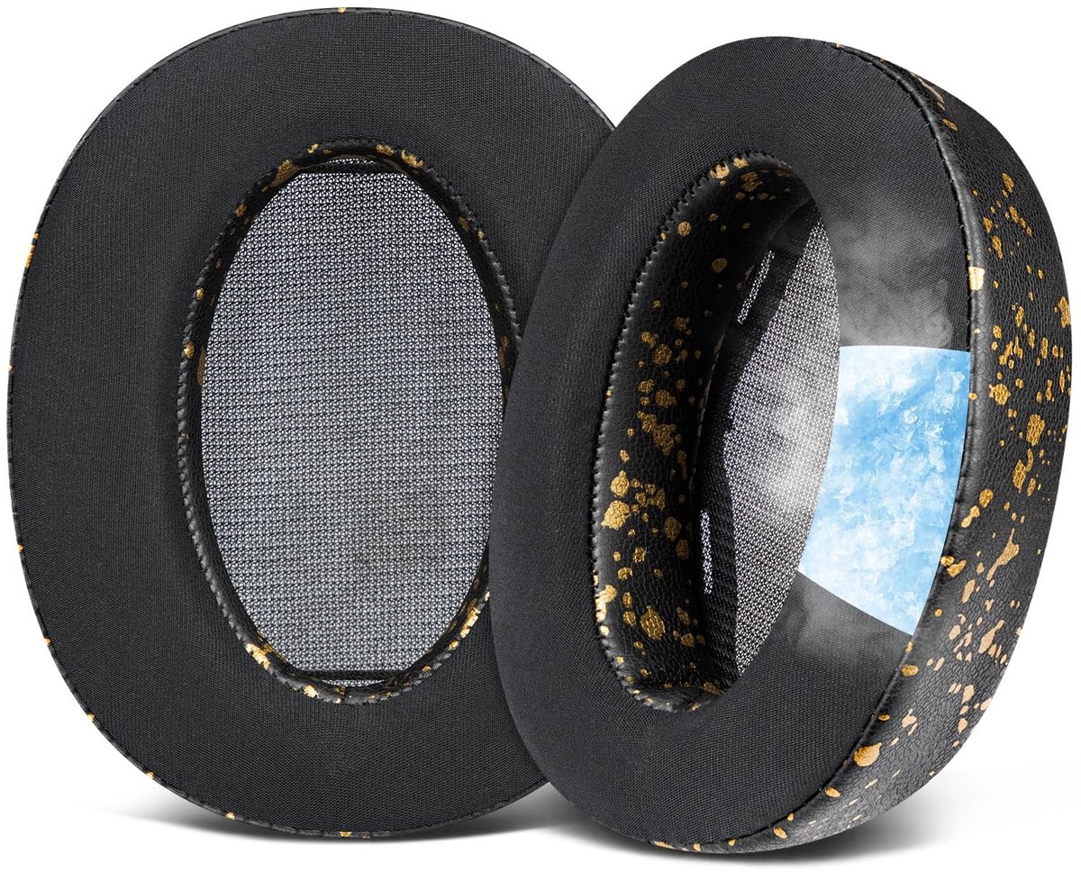 Dailygoods - SOULWIT Cooling Gel Vervangende Oorkussens voor Sony WH-H910N h.Ear on 3 Draadloze Ruisonderdrukkende Hoofdtelefoon, Earpads en Cushions met Geluidsisolerend Schuim - Zwart Goud