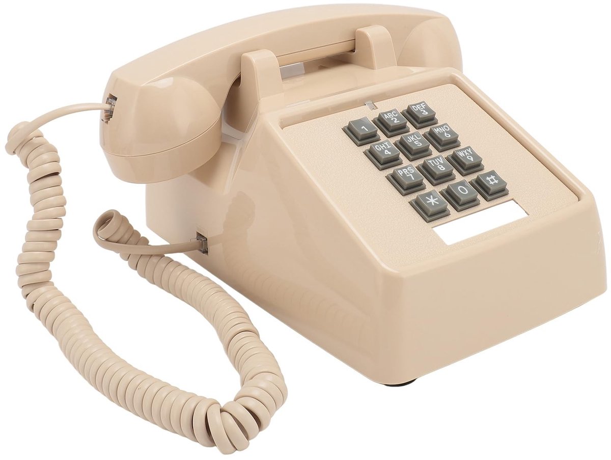 Dailygoods- Vaste Telefoon Retro - Vintage Telefoon - Mechanische Beltoon - Volume Instelbaar - Dubbele Bel - Hoortoestelcompatibel