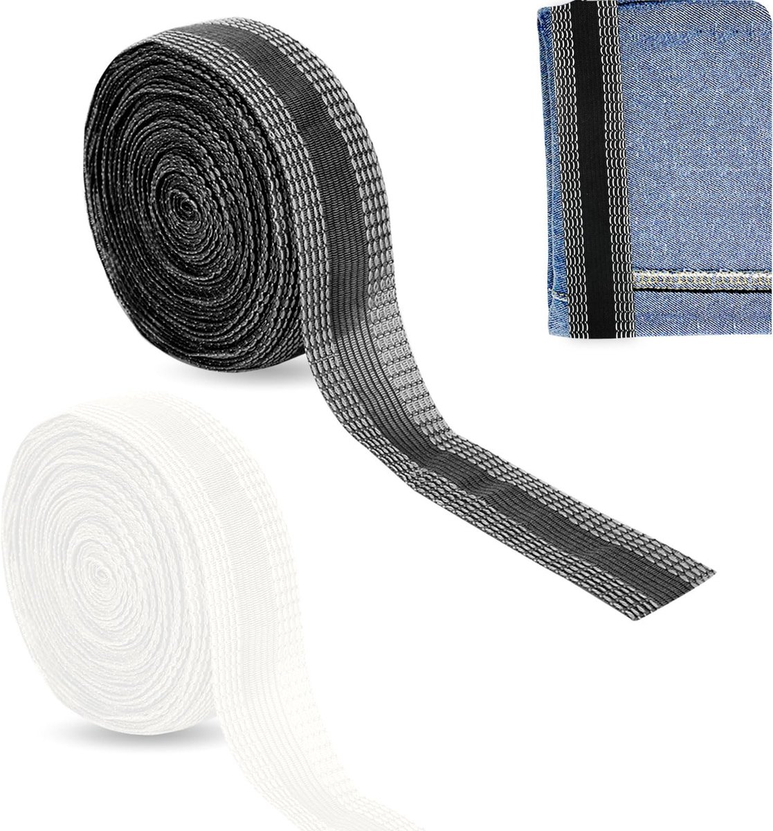 Dailygoods- Strijkband 10m - Zelfklevend - Voor Broeken - Kleding - Polyester - 2 Stuks - Zoomband