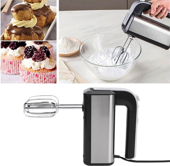Elektrische Handmixer - Keukenmixer - Bakken en Koken - Variabele Snelheidsregeling - 21x20.5x9.5 cm - Wit — afbeelding 3