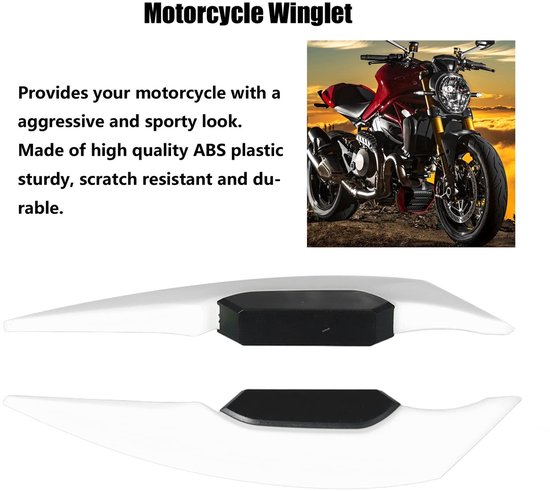 Dailygoods - Universele Aerodynamische Motorvleugels voor Elektrische Motorfietsaccessoires Wit van Dailygoods — afbeelding 3