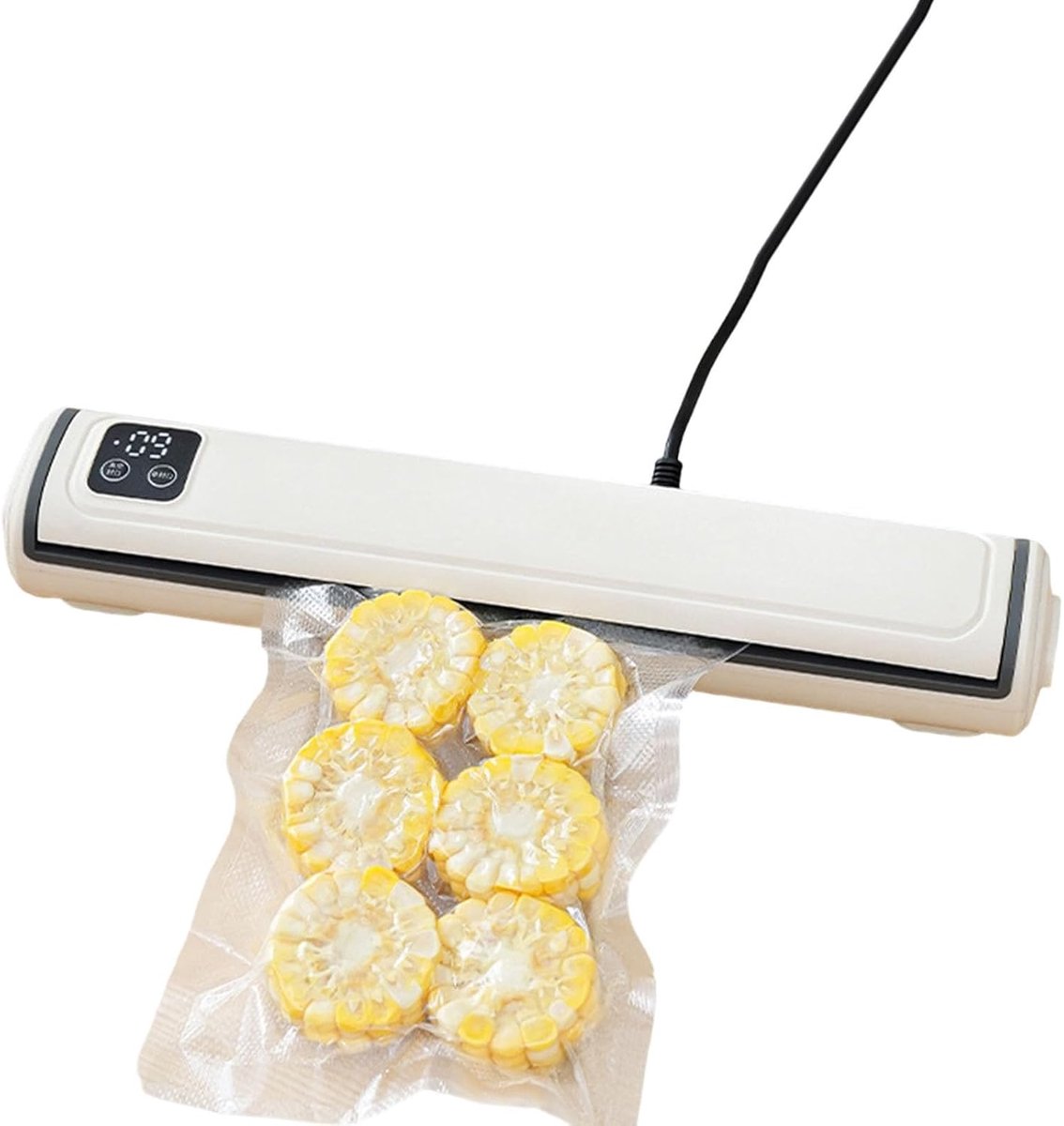 Draagbare vacuümmachine Voedselverzegelaar Levensmiddelen bewaren Instelbare afdichting 35 cm Zwart